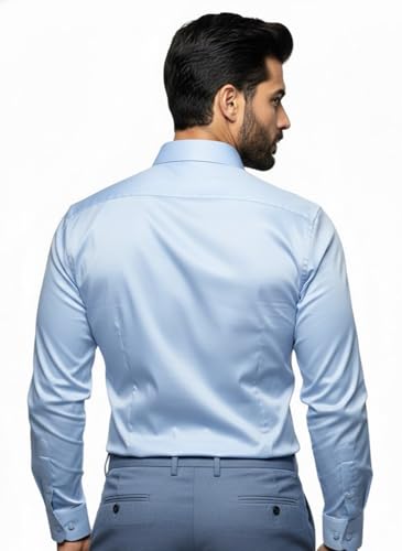 Image of Men's Solid Satin Full Sleeve Soft Finish Regular Fit Shirt for Casual Wear