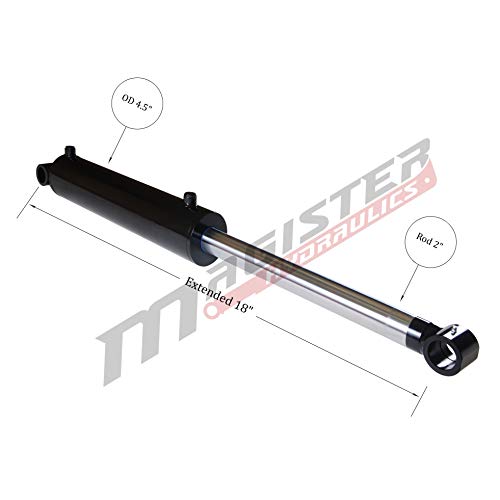Image of Magister Hydraulic Cylinder 4 inch Bore x 4 inch Stroke, Welded Hydraulic Ram with Cross Tube Ends, Double Acting Hydraulic Piston 3500 PSI (WCT 4x4)