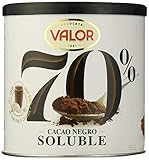 Valor - Pack de Cacao Soluble Negro Intenso 70%. Sin Gluten. Receta única y exquisita de cacao Valor. Intenso Sabor y Aroma - Pack 6 x 300 Gramos