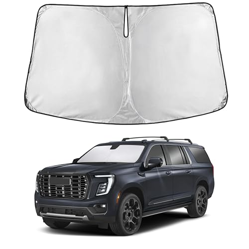 Image of EcoNour Windshield Sunshade Compatible for GMC YukonXL 2021-2023 2024 2025, Sun Visor for Front Windshield & Window Sun Shade Cover, UV Heat Blocker & Protector, Car Accessories