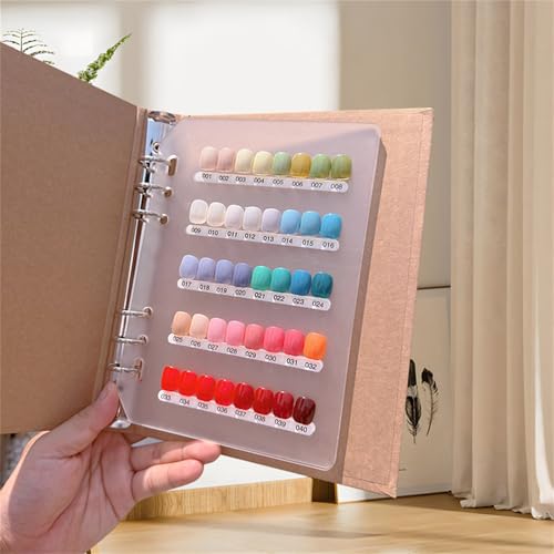 Acycoin2A 120 Nail Color Display Book Press on Nail Organizer Storage Nail Art Collection with Double-Sided Adhesive and False Nail Tips