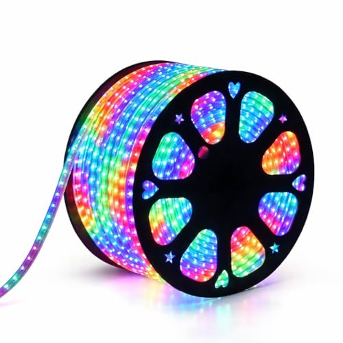 Image of Quace 5M,RGB LED Strip Lights, Multi-Color Changing Rope Light Wheel, Flexible Under Cabinet Waterproof Lighting with Remote for Home, Room, Party & Festival