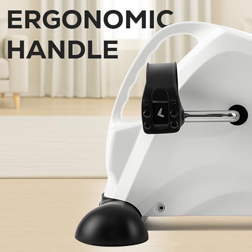 Fk Sports Pedal Exerciser, Mini Exercise Bike With Digital Display, Pedal Sit Down Under Desk Bike For Leg Arm Foot, Small Cycle Equipment For Home (White) - 6