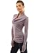 PattyBoutik Women's Cowl Neck Ruched Sides Sweater (Lavender L)