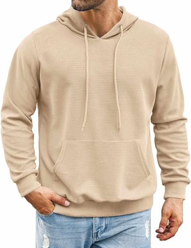 COOFANDY Men’s Casual Hoodie Hipster Sweatshirt Khaki