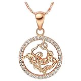 Collar de plata de ley 925 con colgante de doce constelaciones de Acuario, microconjunto