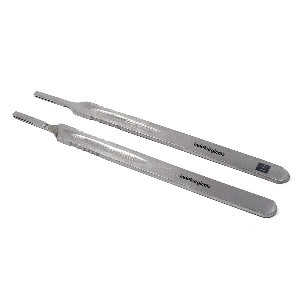 IS IndoSurgicals Stainless Steel BP Handle for 10 No, Surgical Blade (Pack of 2 Pcs.)
