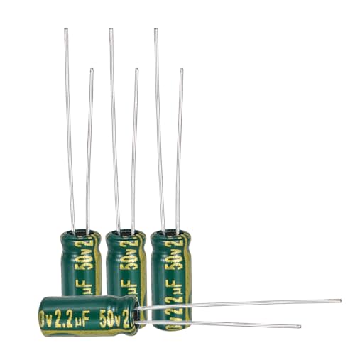 sourcing map 100Pcs Electrolytic Capacitor High Frequency 2.2UF 50V with Aluminum Radial Leads 5 x 11mm High Ripple Current Low Impedance