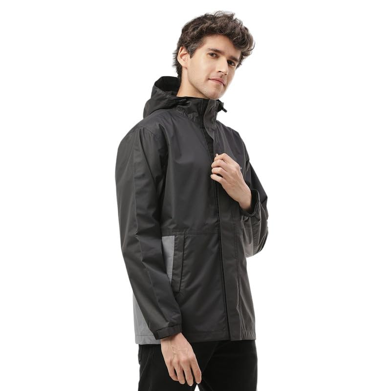 Image of Zeel Raingear Stylish Rain Jacket for Men Waterproof for Bike Riders with Adjustable Hood along with inner pockets,Waterproof Rainwear with Lightweight Polyester Jacket, ZRR003