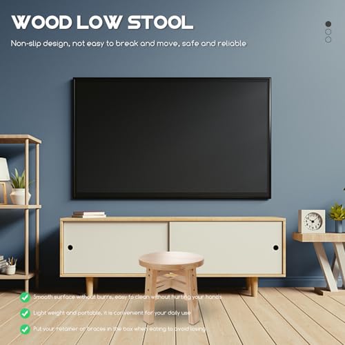 Tabouret à chaussures en bois rond léger de hauteur 25 cm