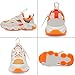 Santiro Little Boys Sneakers Breathable Kids Girls Athletic Shoes Fashion No Tie Orange Size 11