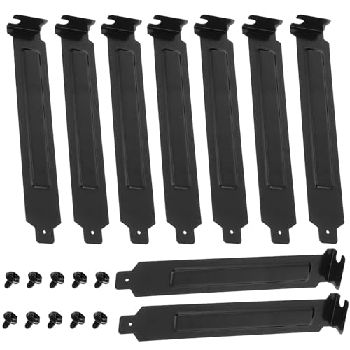 Cubierta para Ranura PCI, Paquete de 10 Cubiertas para Ranura PCI, Placa de Cubierta de Filtro de Polvo de Acero Duro, no Porosa, con Tornillos, Negro