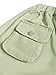 Nanasait Girl's Elastic High Waist Cargo Pants Wide Leg Trousers with Flap Pocket Light Green 150CM