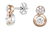 Wunderschöne Damen Rosegold Sterling Silber 925 Ohrstecker besetzt mit Weiß Zirkonium-Länge: 1.2 cm