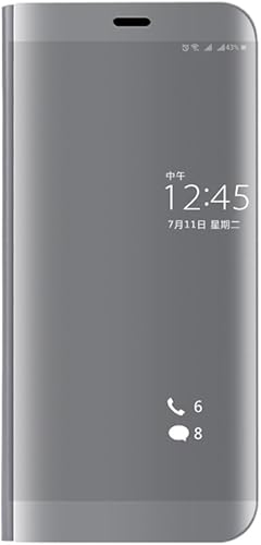 COQUE Clear View Standing Case con custodia specchio Flip Case per Honor Lite Argento COQUE Clear View Standing Case con custodia specchio Flip Case per Honor Lite Argento