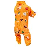 犬 ハロウィン コスチューム 変装 コスプレ 猫 ペット 仮装 暖かい 袖あり ポリエステル カバーオール 抜け毛防止 脱毛保護 パピー服 プレゼント ギフト (S,オレンジ)