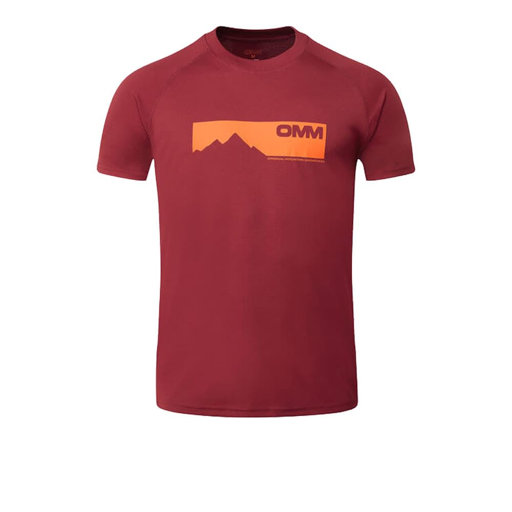 Omm Original Mountain Marathon Men's Dark Red Omm Bearing Tee S/S Mountain L