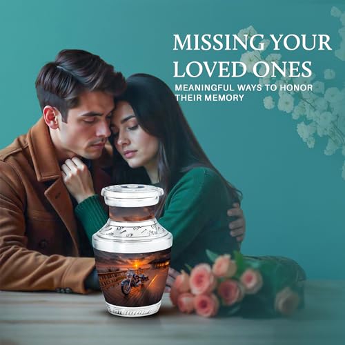 Image of Bike Urn Unique Urns for Human Ashes 3 Inch 2 Qty | Decorative Urn for Male & Female Keepsake for Ashes