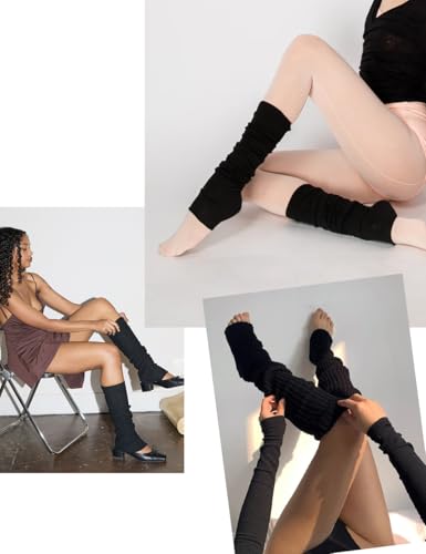 Image of v28 Leg Warmers - 20 inch Women Girls Knit Soft Socks for Warm,Aerobics Balet Fitness Yoga Y2K Casual,Available in 1 /2 /3 Pairs