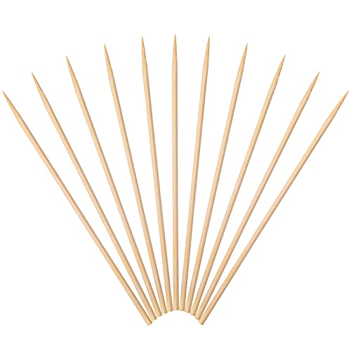 Minisland Premium 6 Inch Bamboo Skewers For Appetizers Fruit Kabobs 3Mm Thin Small Short Wooden Food Sticks 100 Counts, Many Sizes Choices 4.7'/5.5'/6'/7'/8'/10'/12' -Msl164