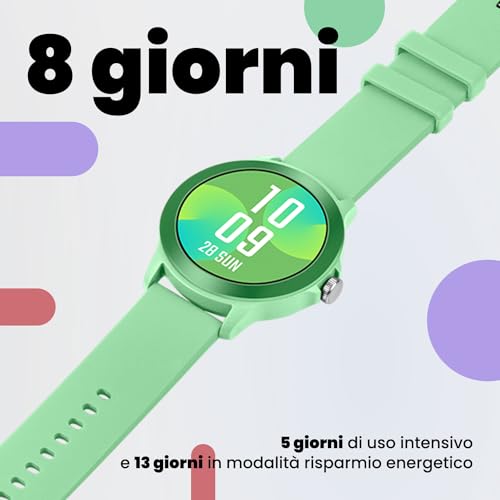 Spc Smartee Duo Vivo – Smartwatch Turchese Con Cinturino Intercambiabile, Quadrante Rotondo Ad Alta Definizione 1.27”, Chiamate Bluetooth, 8 Giorni Batteria, 100 Sport, IP68 - 5