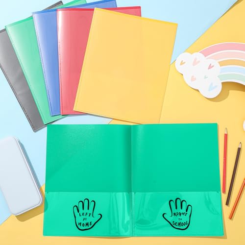 Henoyso 100 Pcs School to Home Folder with Pocket Plastic Heavy Duty Clipboard Folder with Clear Front Pocket Homework Take Home Folders for School Students Parent Teacher Communication (Green) - Image 4