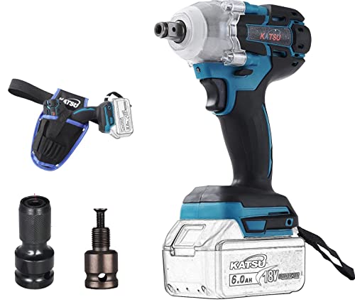 Llave de Impacto Inalámbrica Brushless 21V KATSU FIT-BAT, 1/2' 400Nm, Motor sin Escobillas, con Bolsa de Transporte y 2...