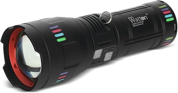 LAZER ETKİLİ PROFESYONEL EL FENERİ WATTON WT-631-30,000 LÜMEN ÇOK AMAÇLI Kamp Balıkçılık Avcılık Lambası Feneri [Enerji Sınıfı A++]