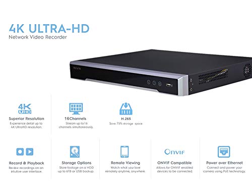 16-Channel Poe 4K Network Video Recorder Nvr, Embedded Plug & Play Ds-7616Ni-Q2/16P（2023 New Version） #TOP1