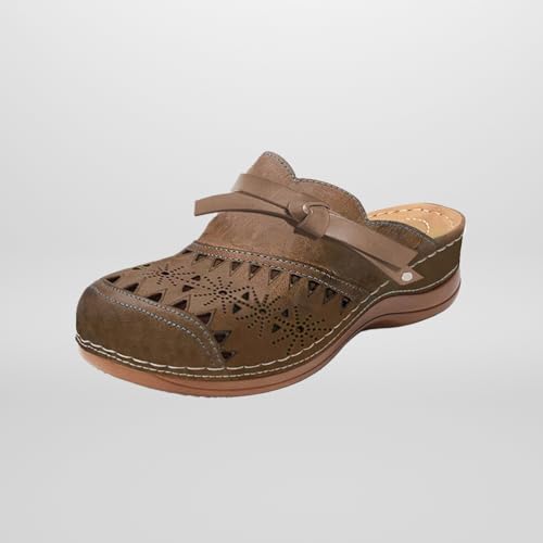 Mules for Women Casual Orthopedic Diabetic Walking Shoes with Arch Support Breathable Hollow Out Closed Toe Sandals Slip On Slippers Summer Backless Sandals Comfort Outdoor Beach Slippers3