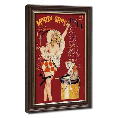 Impression sur toile Mardi gras vintage déco murale suspendue 30x45 cm