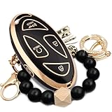 RFSRZ Fits for Hyundai Key Fob Cover with keychian,TPU Waterproof Protector Key Case Compatible with Ioniq 6 Grandeur GN7 KONA 2023 2024 Smart Remote Key (Black-5 Buttons)