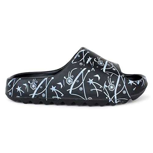 Image of Pampy Angel Zig Zag Abstract Men's Flip Flops Slides Back Open Household Comfortable Slippers