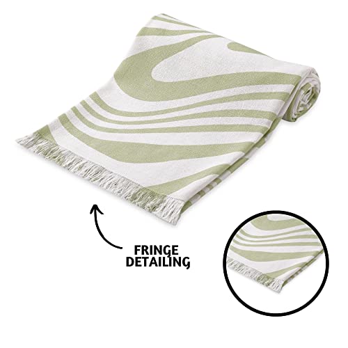 Folkulture Turkish Beach Towel For Adults With Beach Bag 40" X 72" Bath Towels, Beach Blanket Or Oversized Sand Resistant Beach Towels, 100% Cotton Quick Dry, Lightweight And Large, (Green) #TOP5