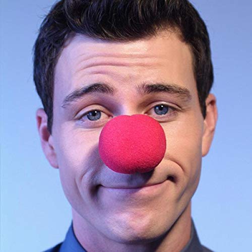 Image of Wanna Party 2 PCS Rubber Clown Nose Set, Red Foam Sponge Nose, Red Circus Clown Nose for Costume Party Cosplay Halloween Christmas Decor