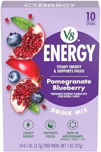 Amazon.com : V8 Energy Pomegranate Blueberry Energy Drink Powder, .10 ...
