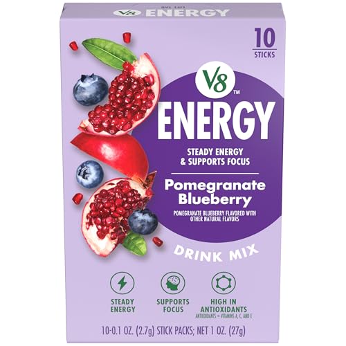 V8 Energy Pomegranate Blueberry Energy Drink Powder, .10 oz Packet