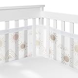 Sweet Jojo Designs + BreathableBaby 2-Piece Breathable Mesh Crib Liner Set (Blush Pink and Mauve Boho Desert Sun) for Girls, Baby, Infants/Newborn Nursery (Bohemian, Watercolor, Mountains, Minimalist)