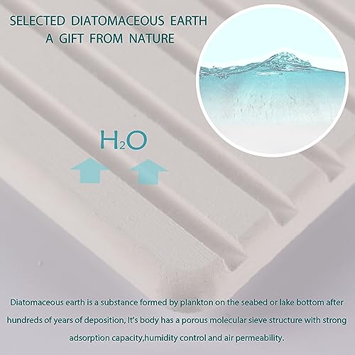 Image of NiuYichee 2 PCS Water Absorbent diatomite Coasters, 9.5 inch x 5.5 inch Water Absorbing Stone Tray for Sink, Stone Drying mat for Kitchen Counter, Stone soap Tray Used for Hand Soaps & toiletries & Plants