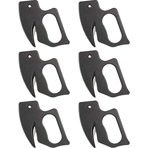 Pack de 6 abridores de cartas y cortadores de sobres de plástico negro para hogar