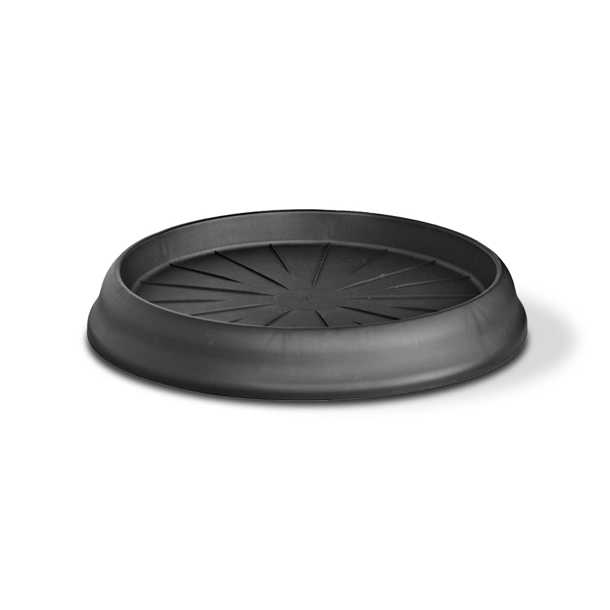 TeraplastBiblo Diameter 35 cm - Planter with Plastic Wheels, Dark Grey, 100% Recycled Plastic
