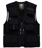  security-Foto-Taschenweste für Herren, zum Angeln, für den Außenbereich, Arbeitsweste Gr. XL, Schwarz