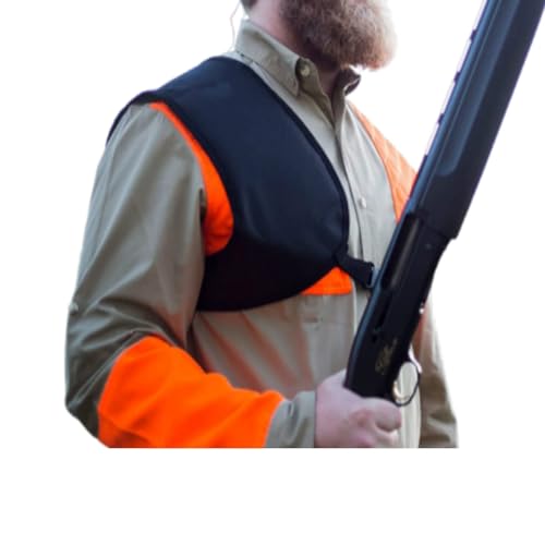 TCHAWk Calciolo Spalla Destra per Fucile, Cuscinetto Anti-rinculo per Spalla con Cinturino Regolabile, Migliora Comfort di Tiro per La Caccia E Il Tiro Sportivo, 600D Oxford Nero 64,8 * 19,8 * 33cm