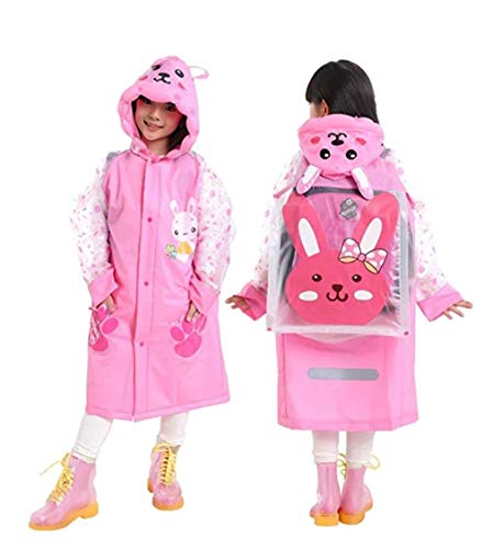 Linfon Girls Boys Raincoat Suit For Age 6-13 Years Children Waterproof Hooded Cartoon Raincoat For Outdoor Camping Cycling #TOP1