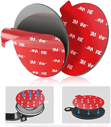 volport Very Strong Sticky Adhesive, 2.76in/70mm Dashboard Pad Mounting Disk Adhesive Replacement Kit, Double Sided Stickers for Suction Cup Dashboard Phone Holder & Windshield Car Mount 2 Pack