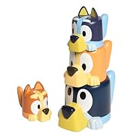 Toomies Bluey's Family Pourers with Designs Featuring Chilli, Bandit, Bingo, and Bluey - Nesting, Stacking Cups for Bath Time - Officially Licensed Bluey Toys - Baby Bath Toys for +18 Months