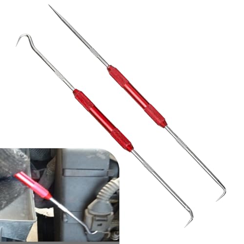 Wogomz 2PCS Hook and Pick Set Puller Remover, Car Oil Seal O-Ring Seal Gasket Precision Hooks Puller Remover, Double Pointed Oil Seal Driver O-Ring Hooks Tool Set for Most Cars