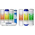 iSpring F5-75 Reverse Osmosis Replacement Water Filter Pack Set for 5-Stage System & F3 6-Month Prefilter Replacement Supply Filter Cartridge Pack Set