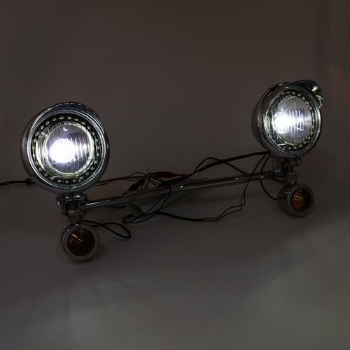 Phare additionnel moto Led chrome pour rouler de nuit en Shadow VT 750 - 5