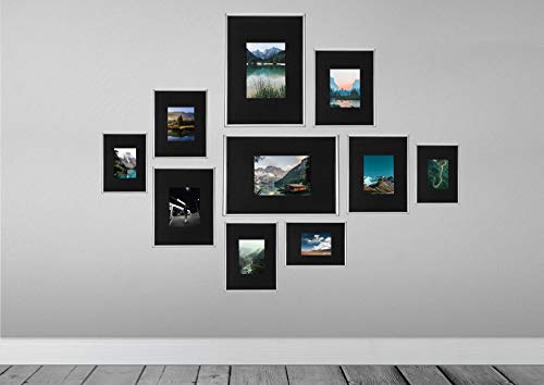 LIVINGTREE 2X Passepartout Schwarz (Außengröße: 30x45 cm/Innengröße: 20x30 cm DIN A4) für Fotos und Bilderrahmen, 1,5mm stark, Museumsqualität, 45° Schnittkante, Made in Germany